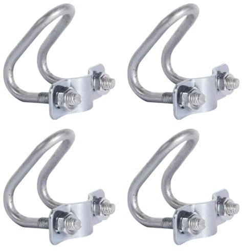 4 morsetti a croce a forma di U, 50 x 50 mm, cinghia in metallo resistente per tubi rigidi, supporti per tubi, connettori orizzontali/verticali, ideali per fattoria e giardino