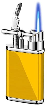 Flashlight jet lighter, windproof flashlight lighter, adjustable dark blue flame filling lighter, suitable for outdoor, men's gift (Color : D)