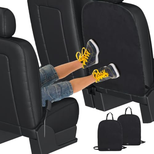 2 Pezzi Protezione Sedile Auto Bambini Anteriore e Posteriore, 60*45cm Coprisedile Impermeabile in Tessuto Oxford