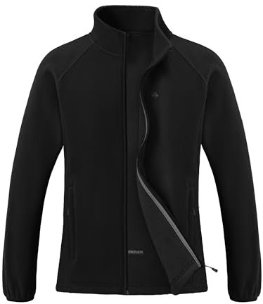 Pioneer Camp Damen Fleecejacke Leichte Fleece Jacket Reißverschluss Stehkragen Winter Warme Jacke Antistatische Sweatjacke mit Taschen Schwarz S