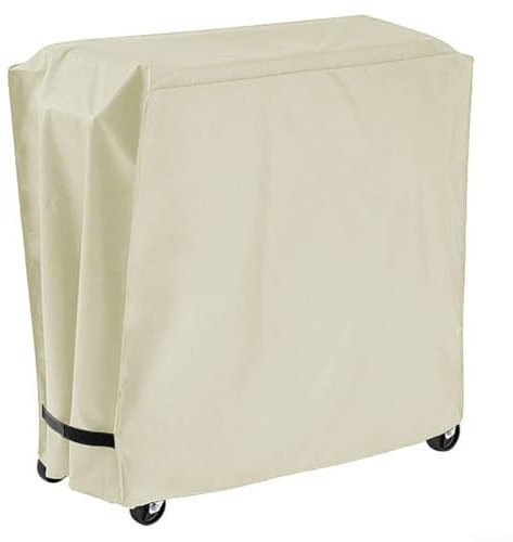 Copertura per carrello da esterno, copertura per carrello da pranzo, impermeabile e antipolvere, con poliestere rivestito in argento 190T (beige)