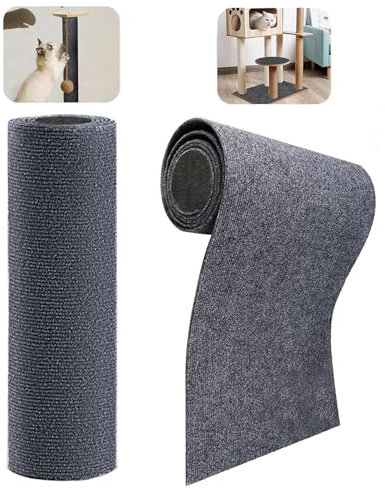 HJIAMA 2 Pièces Tapis Griffoir Chat, Autocollantes Grattoir Chat Canapé, 30 × 100 cm, Découpables Autocollant Chat, Tissu Non Tissé, sous Tapis, pour Meubles Pied d'arbre Chat Anti Rayures