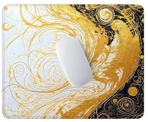 Tapis de Souris, Abstrait Jaune Tapis de Souris Gamer Mousepad de Bureau 34x28 cm Base en Caoutchouc Antidérapante étanche Lavable la Vitesse et la précision Améliorées Accessoire Bureau V-493