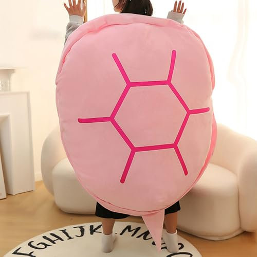 champracer Wearable Turtle Shell Pillow, Tragbarer PlüSchtier SchildkröTenpanzer Groß, SchildkröTenpanzer Tragbares Kissen, SchildkröTenpanzer Puppe Tragbares Kissen (100 cm,Rosa)