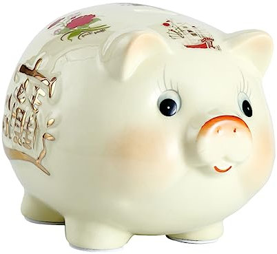 Alasum Salvadanaio Divertente a Forma Di Porcellino Barattolo Per Monete in Ceramica Utile Per Insegnare Ai Ragazzo Ragazza Risparmiare Apertura Superiore e Tappo Di Inferiore