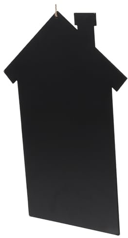 Zerodeko Hängende Kleine Tafel Memo-nachrichtenzeichen Heimschild Hausförmige Tafel Wordpad-Forum Löschbares Message Board-Schild Café-tafelschild Wandtafelschild Haustafelschild Black MDF