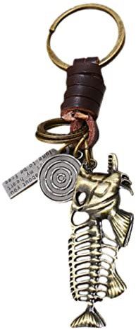 VALICLUD Fishbone Schlüsselanhänger, Retro-Rucksack, Autoschlüssel, Anhänger, trendiger Schlüsselanhänger, Vintage- , Zubehör für Auto, Handtasche, Schlüsselanhänger, Fischhaken, Schlüsselanhänger