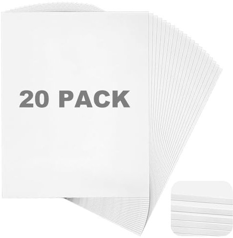 LPAMABA 20 Stücke A4 Schaumstoffboards 5 mm Schaumstoffplatte Foamboard Weiß Leichtschaumplatte Bastelschaumstoff Schaumstoff Platte für Präsentationen, Laden, Büro & Kunstprojekte (21 x 30 cm)