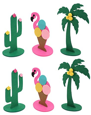 JUMPLAWN Flamingo Hawaii Party Schmuck Filz Desktop Dekorationen Büro Decor Filz Schmuck 3 Sets Assorted