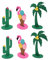 JUMPLAWN Flamingo Hawaii Party Schmuck Filz Desktop Dekorationen Büro Decor Filz Schmuck 3 Sets Assorted
