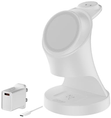 Csspew Wireless Charger Station 3 in 1,Magnetic Wireless Charger for Apple Devices, 15W Fast Wireless Charging Station for iPhone 16/15/14/13/12, Phone, Earphone and Watch Charger Stand for Apple