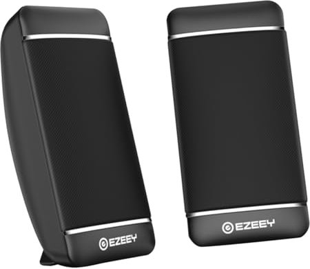 Vaguelly Haut-Parleur Ordinateur Haut-Parleur USB 1 Paire Enceintes Multimédia Basses Profondes Subwoofer Audio pour Pc Portable et Bureau Utilisation Maison ou Bureau