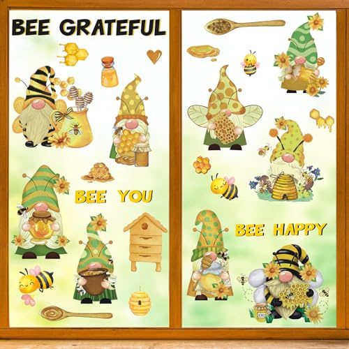KAIRNE Bienen Gnome Fensterdeko Doppelseitig Honig Bienennest Frühling Glas