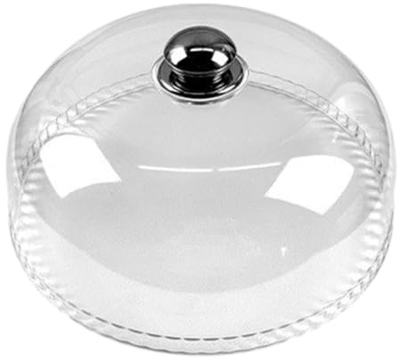 Cloche à Gâteau Ronde Multifonction avec Poignée, Cloche à Gâteaux Transparent, Cloche Alimentaire, Anti-Mouche Couvercle de Nourriture, pour Fromages, Desserts Maison, Cuisine, Fête, Diamètre 24.8 cm