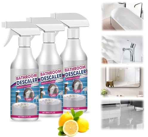 hommova 3Pcs Bathroom Descaler Foam Spray Cleaner for Toilet Shower Sink Bath Bathtub