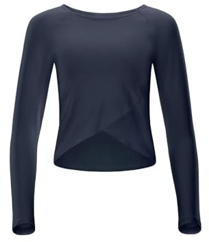 WINSHAPE Damen Functional Light and Soft Cropped Long Sleeve Top Aet131ls mit Overlap-Applikation Yoga-Shirt (1er Pack)