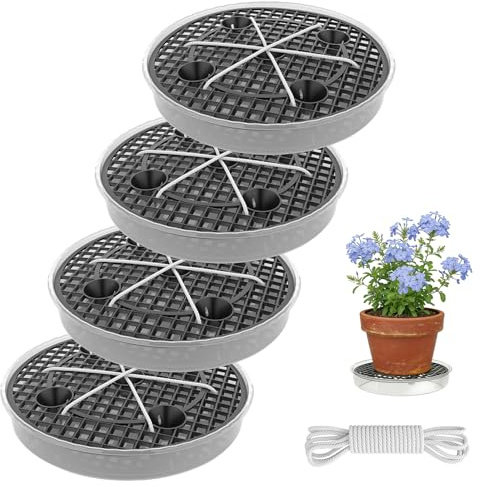 BOYIFEIJIE Pflanzentopf Untersetzer Selbstbewässernd – 4er Set, 32 cm Blumentopf Untersetzer mit Wasserspeicher & Dochtbewässerung, für Stofftopf, Grow Bag & Pflanzkübel