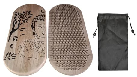 Pegciuho Board Nagelbrett, Board Fußmassagebrett, Premium Meditationsbrett mit Nägeln Yogapraxis, Tragbares Fußmassagebrett zur Entspannung