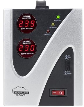 Stabilizzatore di tensione SilverCloud 2000 va 1200 W, Nero/Bianco