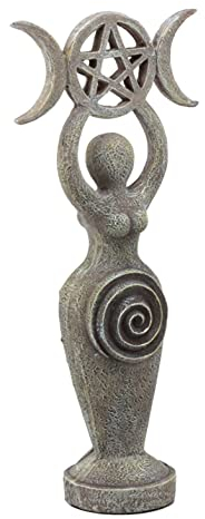 Ebros Abstrakte Neopaganische Schamanen-Spiral-Göttin-Statue, Mond, dreifache Göttin, Wicca-Symbol, weibliche Bewegung, Figur, Mehrfarbig