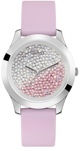 Guess Damen Analog Uhr Crush mit Silikonband