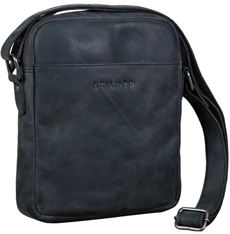 STILORD Nils Vintage Ledertasche Umhängetasche Klein für Herren Damen Tablettasche 9.7 Zoll DIN A5 Schultertasche Cross Body Bag aus Echtem Leder Farbe:anthrazit