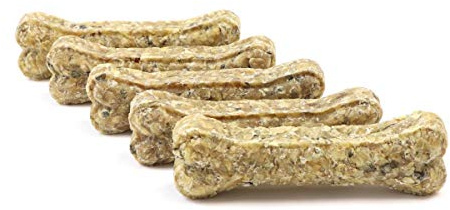 DOGBOSS 100% Natur Kauknochen Hundeknochen speziell für Welpen ab der 16. Lebenswoche & Seniorhunde, Rinderhaut mit Dorsch, 5 Stück 17 cm