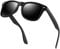 KANASTAL Occhiali da Sole Uomo Neri Scuri Donna Polarizzati Quadrati Vintage Protezione UV400 Retrò Classici Black Sunglasses per Pesca Viaggio Spiaggia -Montatura Neri Opaco