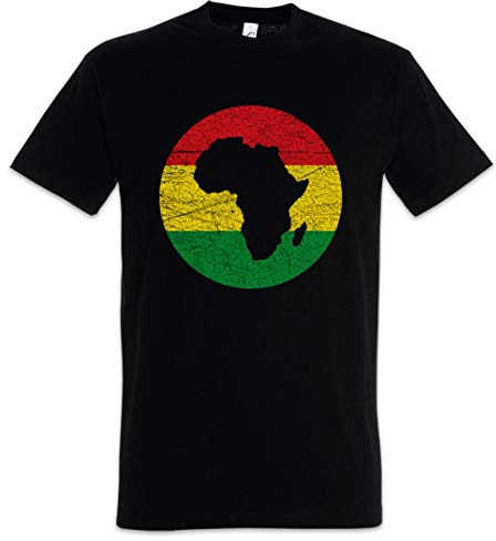 Urban Backwoods Rasta Africa Circle Herren T-Shirt Schwarz Größe L