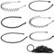 6 Stück Metall Haarreif Herren, Schwarz Haarreifen Unisex Wave Haarband Spring Haarbänder Multi-Style Stirnband Zubehör für Outdoor Sports Yoga mit Gummiband