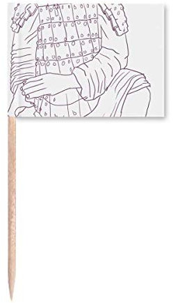 Terracota Guerrero Chino Dibujo Palillo de dientes Banderas Marcador Decoración Fiesta