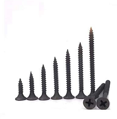 Viti autofilettanti, viti per la lavorazione del legno, viti autofilettanti nere da muro, testa alta a croce 3.5-M3.5 * 40/500g