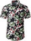 JOGAL Herren Casual Floral Blumenmuster Kurzarm Hawaiihemd X-Large Rosa