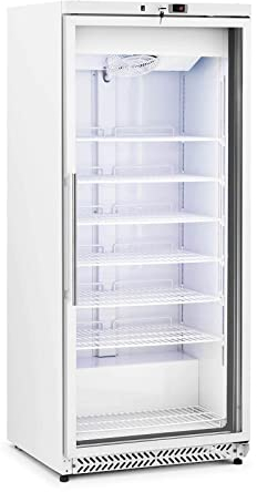 Royal Catering RCLK-F590GB Freezer 580L 492W Glass Door Silver Refrigerant R290 Freezer Large