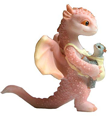Gemmia Miniatur Fee Garten Drache Figurine- Mutter Tochter Drache Statue