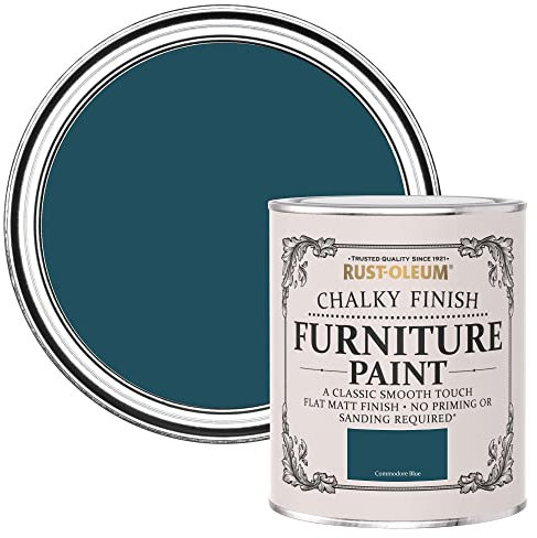 Rust-Oleum Blue Upcycled Furniture Paint in Chalky Finish - Commodore Blue 750ML, SHDRCT901