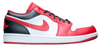 NIKE Air Jordan 1 Herren-Sneaker, Schwarz/Weiß/Rot, Größe 40, schwarz, weiß, rot, 42.5 EU