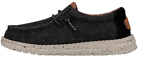 Hey Dude Wally Youth Slub Canvas, Moccasin Bambini e ragazzi, Nero, 32 EU
