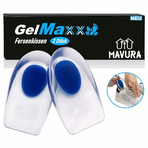 GelMaxx Premium Fersenkissen Schuh Einlagen Fersensporn, Schuheinlagen Einlegesohlen Fersenkeil Fersenpolster Gel [2 Stück]