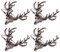 Weihnachten Serviettenringe 4Er Set Silber Hirsch Serviettenring Rentier Serviettenringe Elchkopf Serviettenring Tischringe für Weihnachten Hochzeit Party