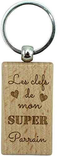 Ernestine - Porte-clés super parrain - cadeau futur parrain - annonce naissance - demande parrain marraine personnalisé - porte clefs personnalisé parrain - porte clés parrain demande annonce