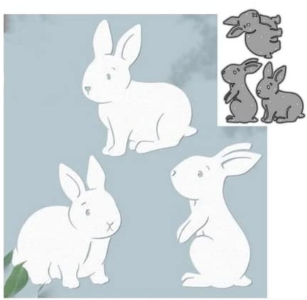 Sredwtk 3set Niedlicher Hase Stanzschablonen Ostern Metall Prägeschablonen Stanzformen Schneiden Schablonen Cutting Dies für DIY Scrapbooking Karten Handwerk