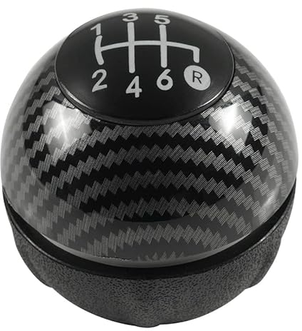 Für Fiat 500 500C 2007~2018 5/6-Gang Auto Schaltknauf Gamasche Boot Cover Case Auto Schaltknauf (Size : 6 Speed Carbonfiber)