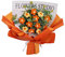 Harilla Gehäkelter Blumenstrauß, gehäkelter Blumenstrauß, Tischdekoration, handgefertigter gestrickter Blumenstrauß, gewebter Blumenstrauß für Bar, Hochzeit, Orange