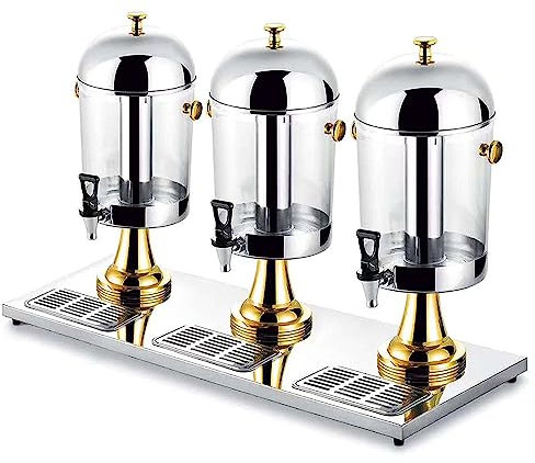 X&Z-XAOY Getränkespender Mit Zapfhahn Kommerzielle Kaltgetränkemaschine Selbstbedienungs-Getränkeautomat Bierzapfanlage Getränke Mit Stabilem Sockel (Color : Gold, Size : 24L)