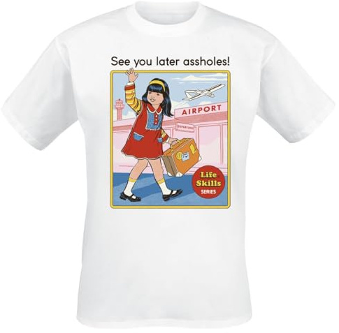 Steven Rhodes See You Later Assholes Männer T-Shirt weiß XXL
