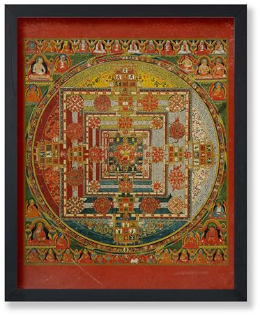 Poster Master Vintage Kalachakra Mandala Poster – Retro Rad der Zeit Druck – Buddhismus Kunst – Tibetische Kunst – Geschenk für Männer Frauen – Dekoration für Spa, Yoga-Studio, Meditationsraum – 20,3