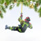 YEJAHY Weihnachtsschmuck Feuerwehrmann Acryl Ornamente, Christbaumschmuck Anhänger, Autospiegel für Wandfenster, Baum, Auto-Rückspiegel Dekoration (Grün)