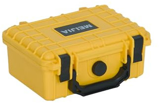 MEIJIA Waterproof Protective Hard Case,Camera Case with Customizable Foam, Fit use of Camera,Drones,Lens,8.12x6.56x3.56inches (Yellow)