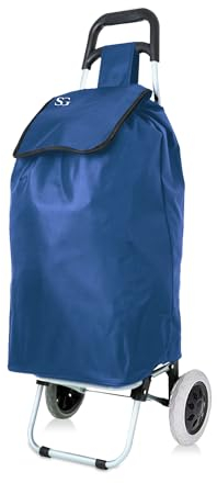 SG Traders 51L Lightweight Shopping Trolley on Wheels Combines Functionality and Style Provides Smooth Convenient Grocery Cart Equipped Trolley Bag, Effortless Shopping Experience - Blue